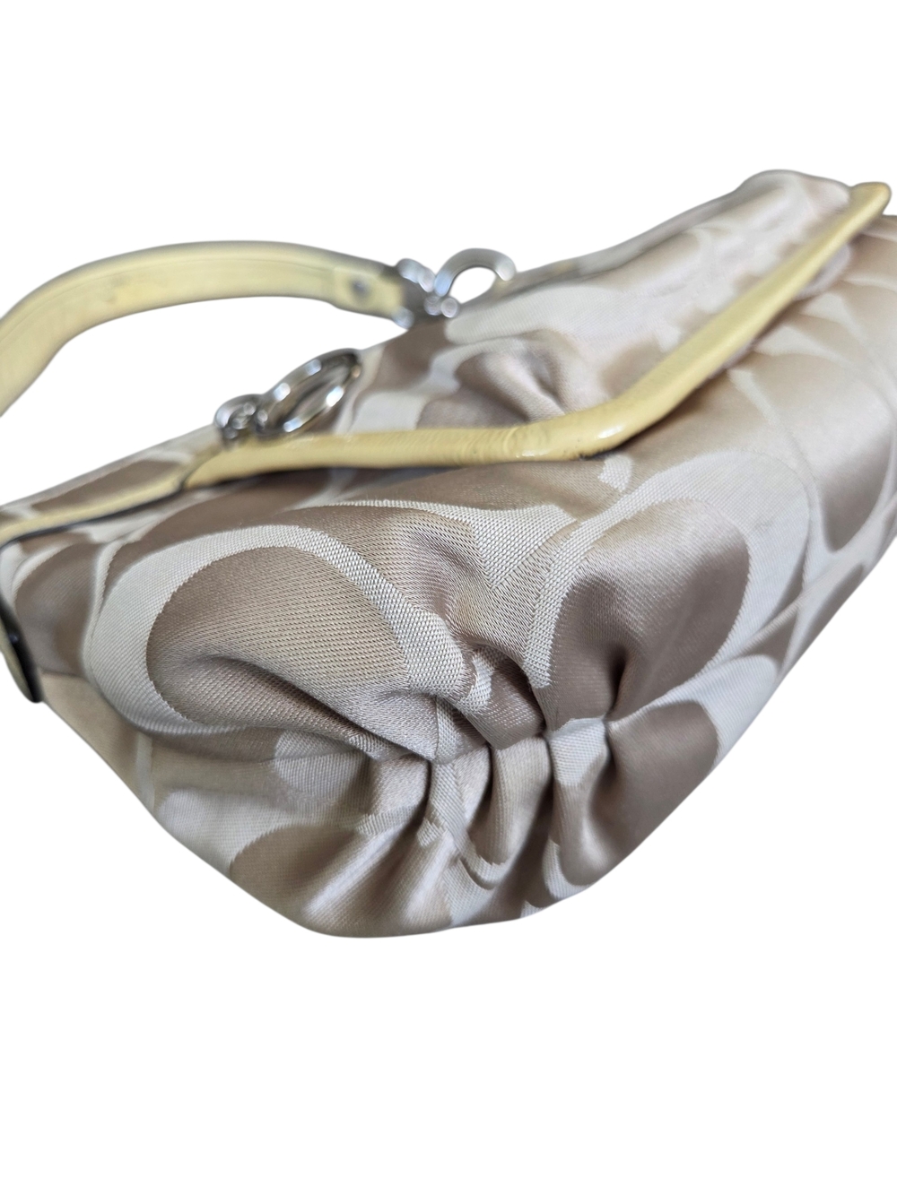 Coach Poppy Signature Groovy Gold Tan Shoulder Bag With Crossbody Strap - Picture 3 of 16